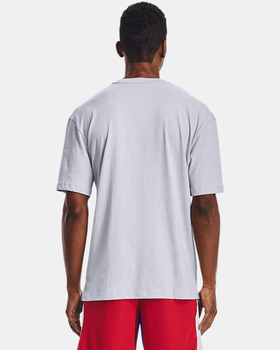 Men's UA Embiid Logo T-Shirt, Gray, pdpMainDesktop image number 2